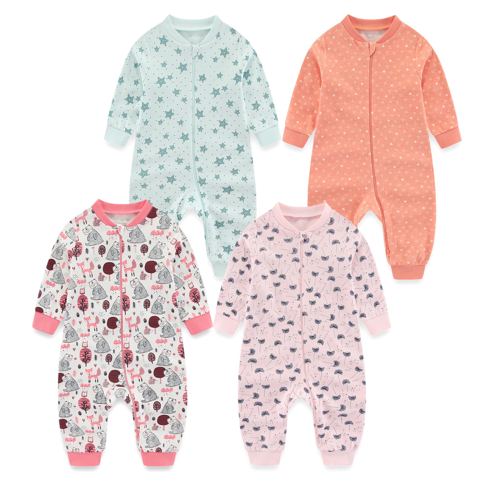 MAMIMAKA Pigiama Bambino Tutina Bimbo 0-24 (Pacco da 3)