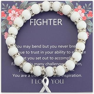 Lung Cancer Awareness Ribbon Beads Bracelet Lung Cancer Awareness Gift For Her