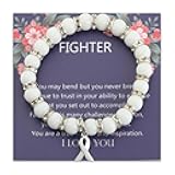 Lung Cancer Awareness Ribbon Beads Bracelet Lung Cancer Awareness Gift For Her