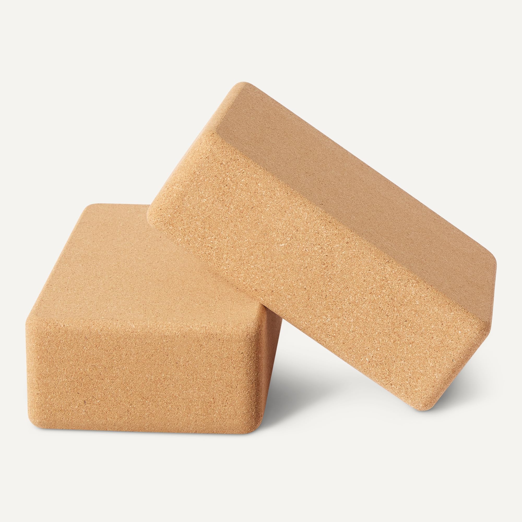Amazon Basics Naturkork-Yogablock, 23 x 15 x 8 cm, 2er-Set
