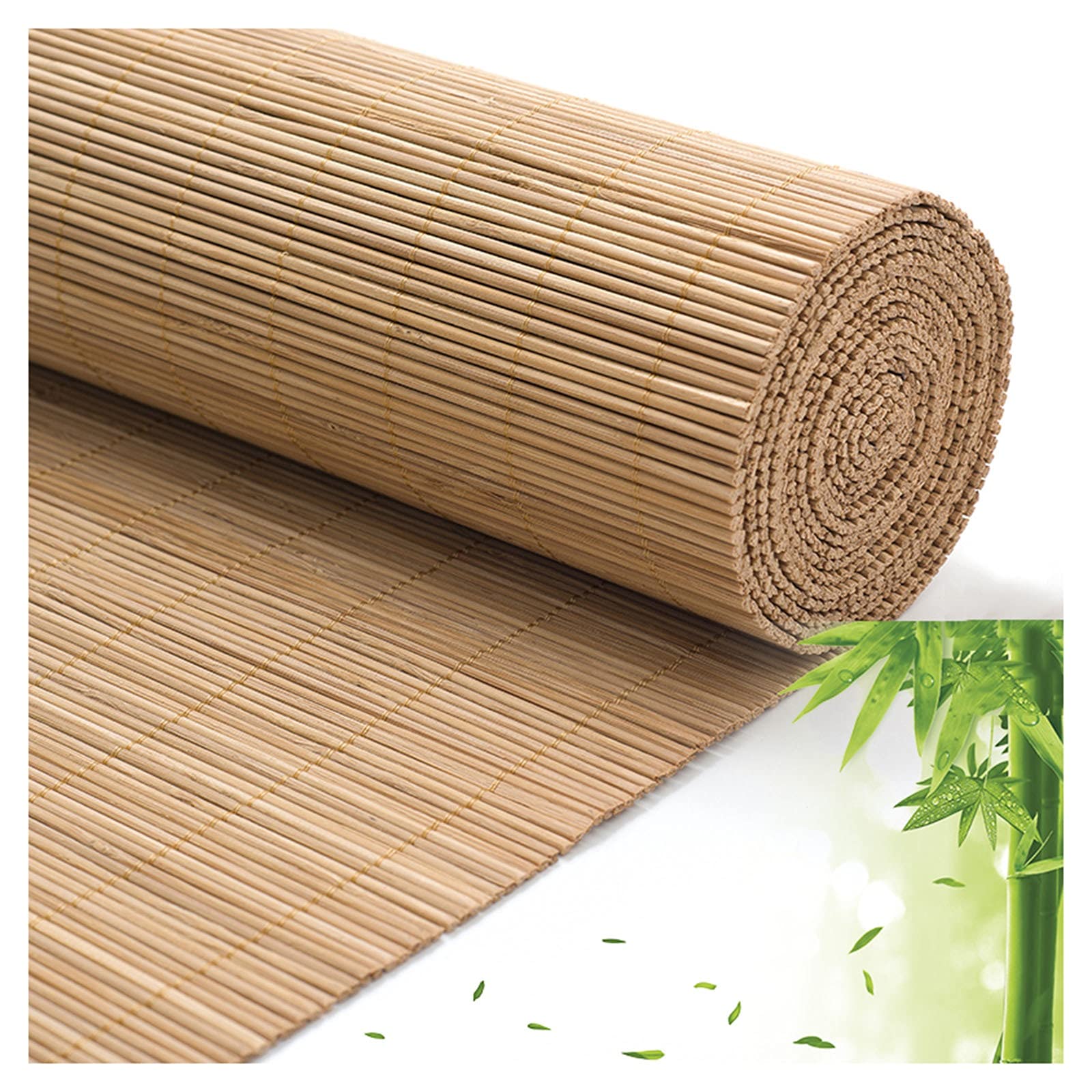 Bamboe Gordijn Roljaloezieën met lifter, decoratief buiten binnen, zonnescherm 70% zonnebrandcrème rolgordijnen, voor tuin/balkon/raam, Aanpasbare Maat,125x180cm/50x72in(WxH