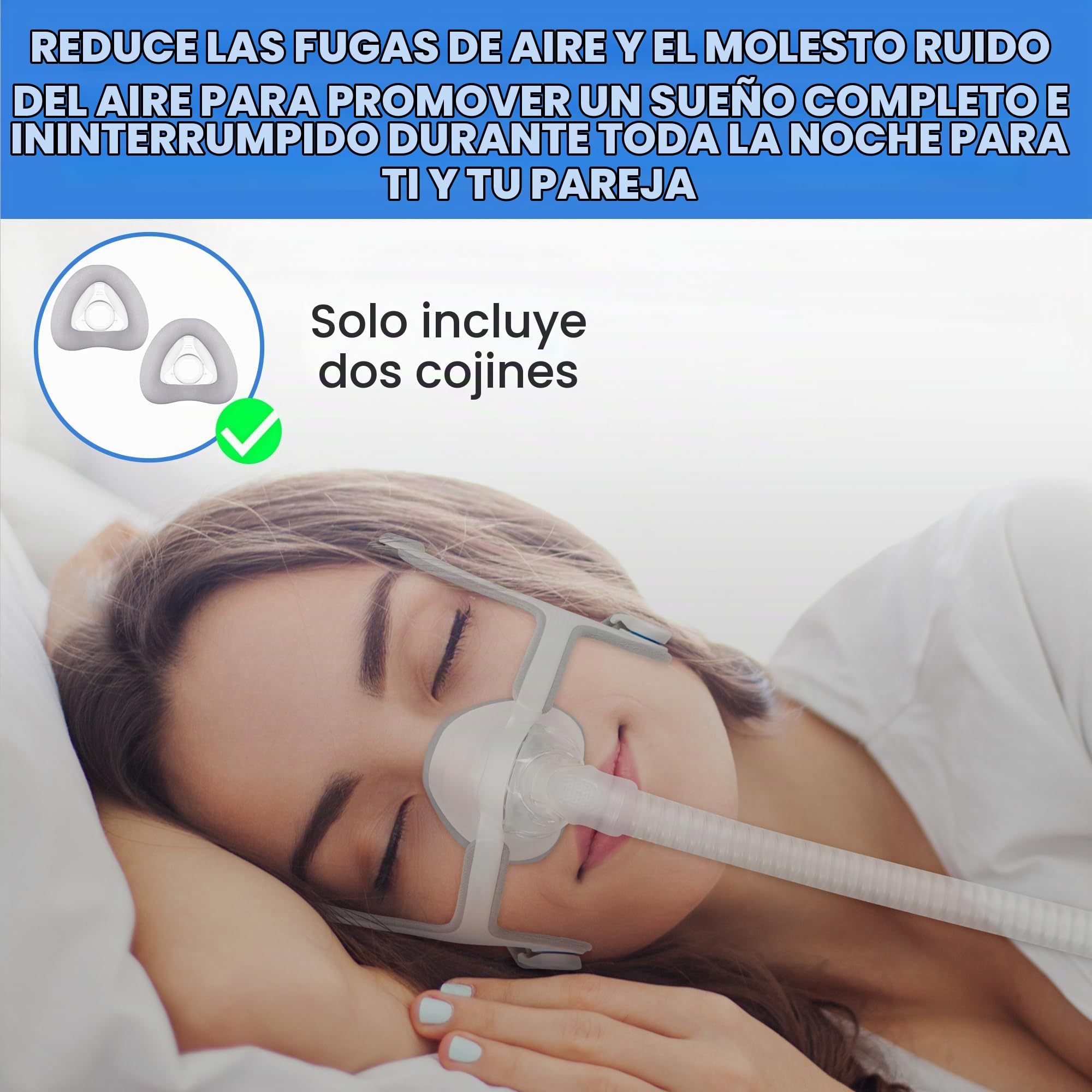 Cojín de Recambio de 2 Piezas (L) para AirTouch N20 y Airfit N20, Comodidad Optimizada y sellado Seguro con Espuma con Memoria (Nueva Versión)