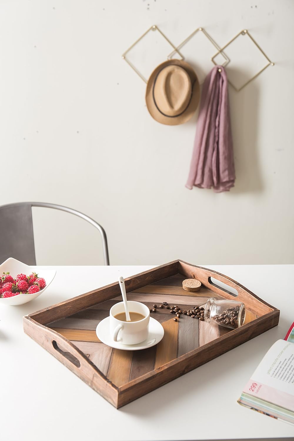 80% Off Discount MyGift Rustic Chevron Stripe Pattern Rectangular Wood Breakfast Serving Tray/Decorative Coffee Table Tray with Cutout Handle - 16 x 12-Inch ๐ฅ Flash Sale MyGift Rustic Chevron Stripe Pattern Rectangular Wood Breakfast Serving Tray/Decorative Coffee Table Tray with Cutout Handle - 16 x 12-Inch