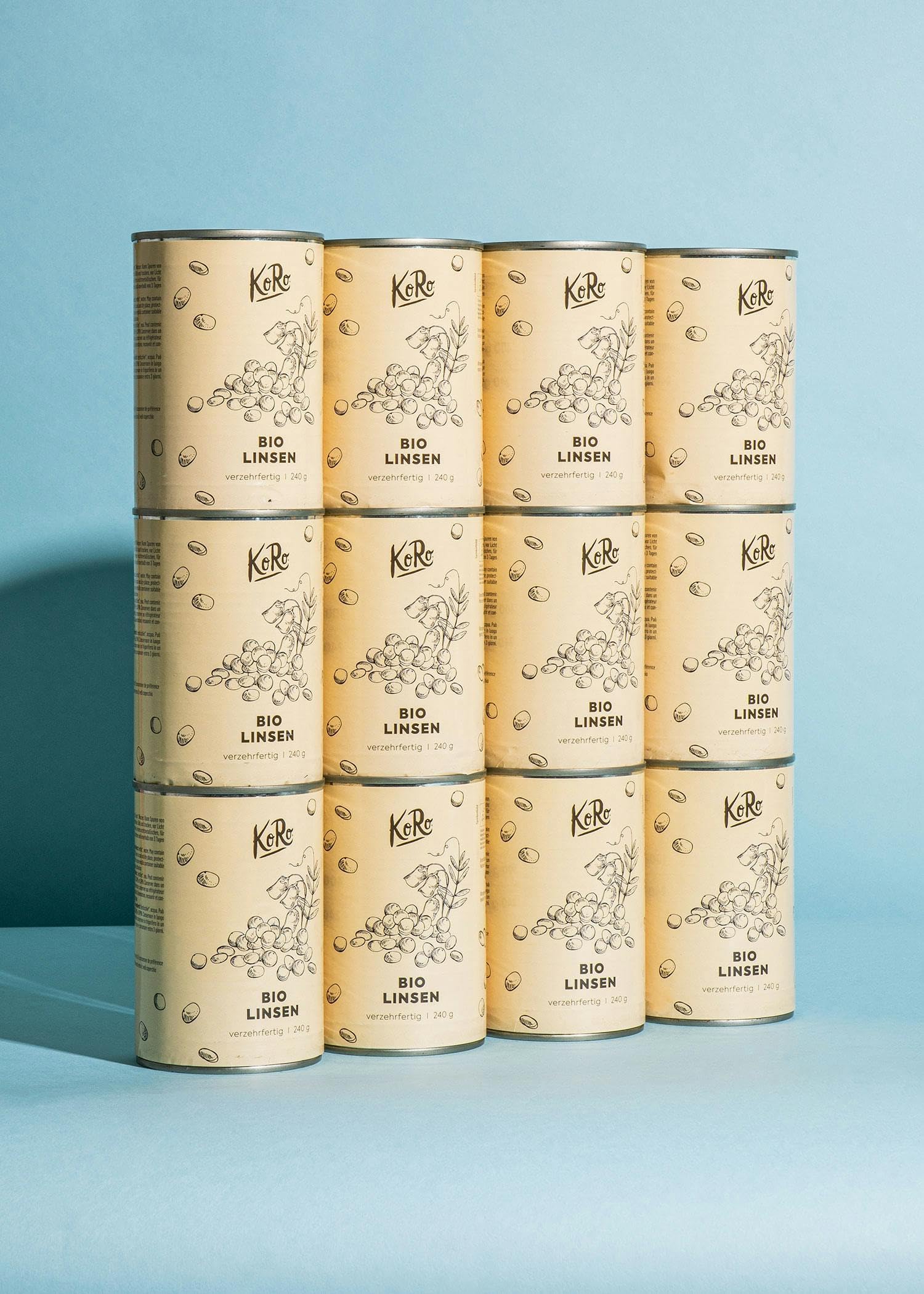 KoRo – Lenticchie marroni bio in scatola 12 x 240 g – Pronte da consumare – Per zuppe, primi e in creme – Vegan