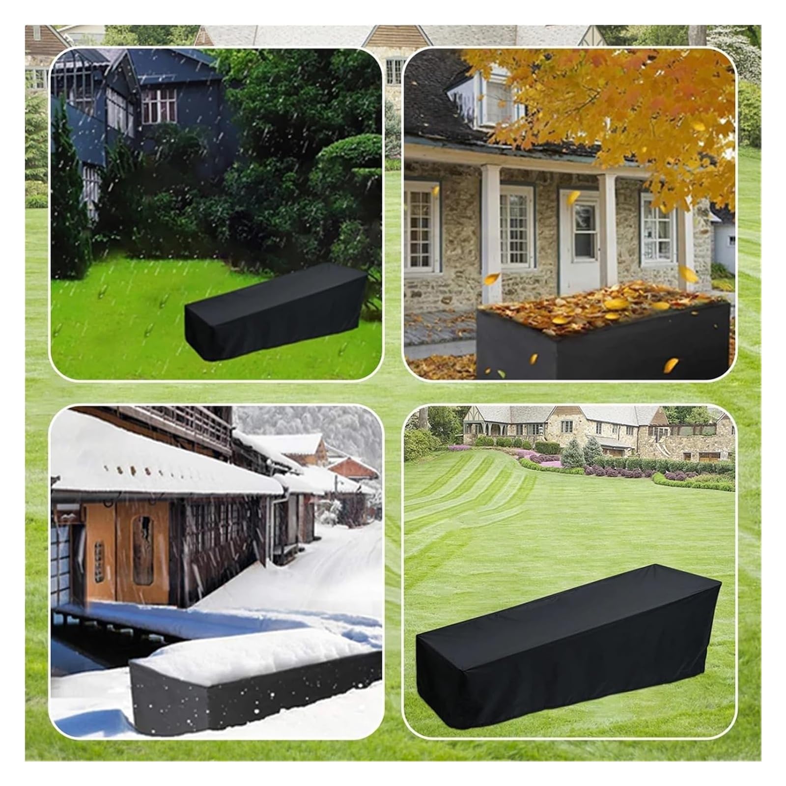 wasserdichte Schutzhüllen für Gartenmöbel Schutzhülle for Gartenmöbel, Sonnenliegen, Terrassenliegen, Liegestühle, Relaxsessel – wasserdicht(2PCS)