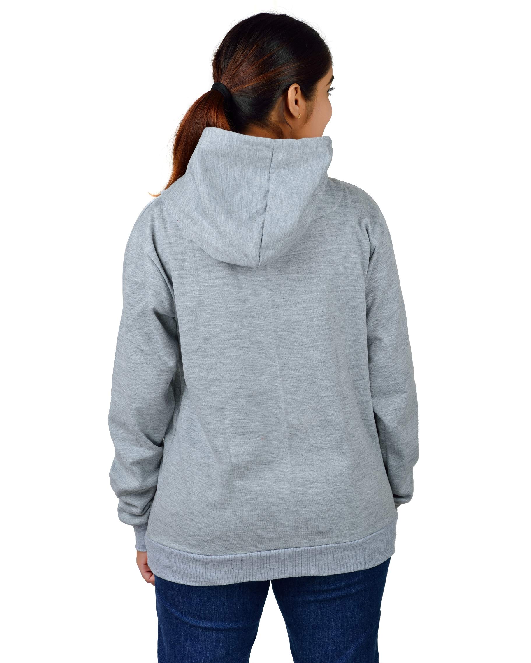 More & More Unisex-Adult Cotton Hooded Neck Panda Printed Hoodie (Panda Hoodie Milange Grey-L_Milange Grey_L) - Image 2 thumbnail