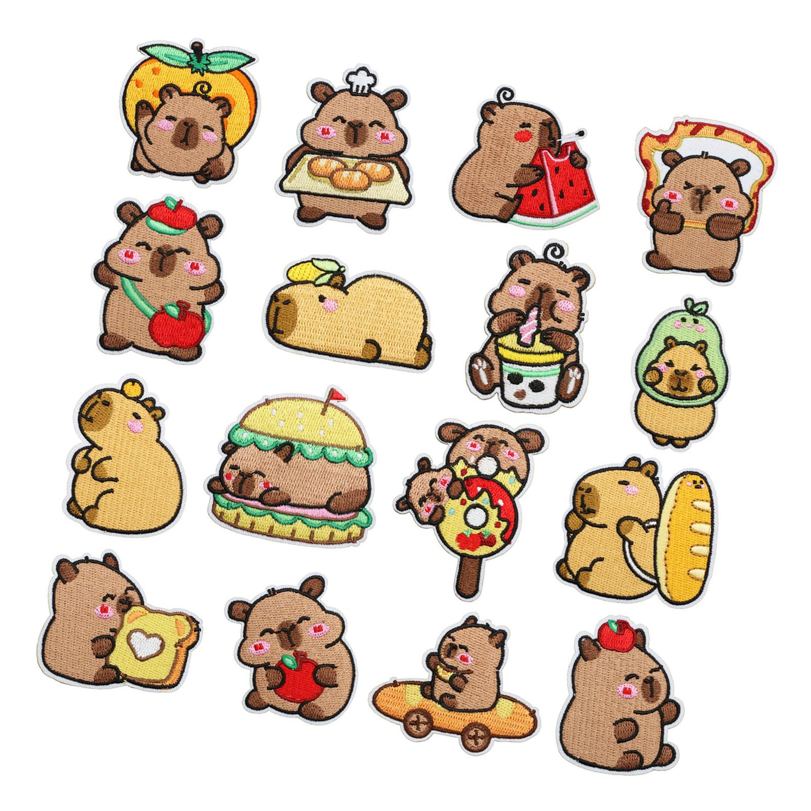 Tsophreniq 16Pcs Cartoon Animal Embroidery Applique Iron on Fabric Patches for Kids Clothing Backpacks Bag Hat Sewing Accessories Adorable Cartoon Animal Designs