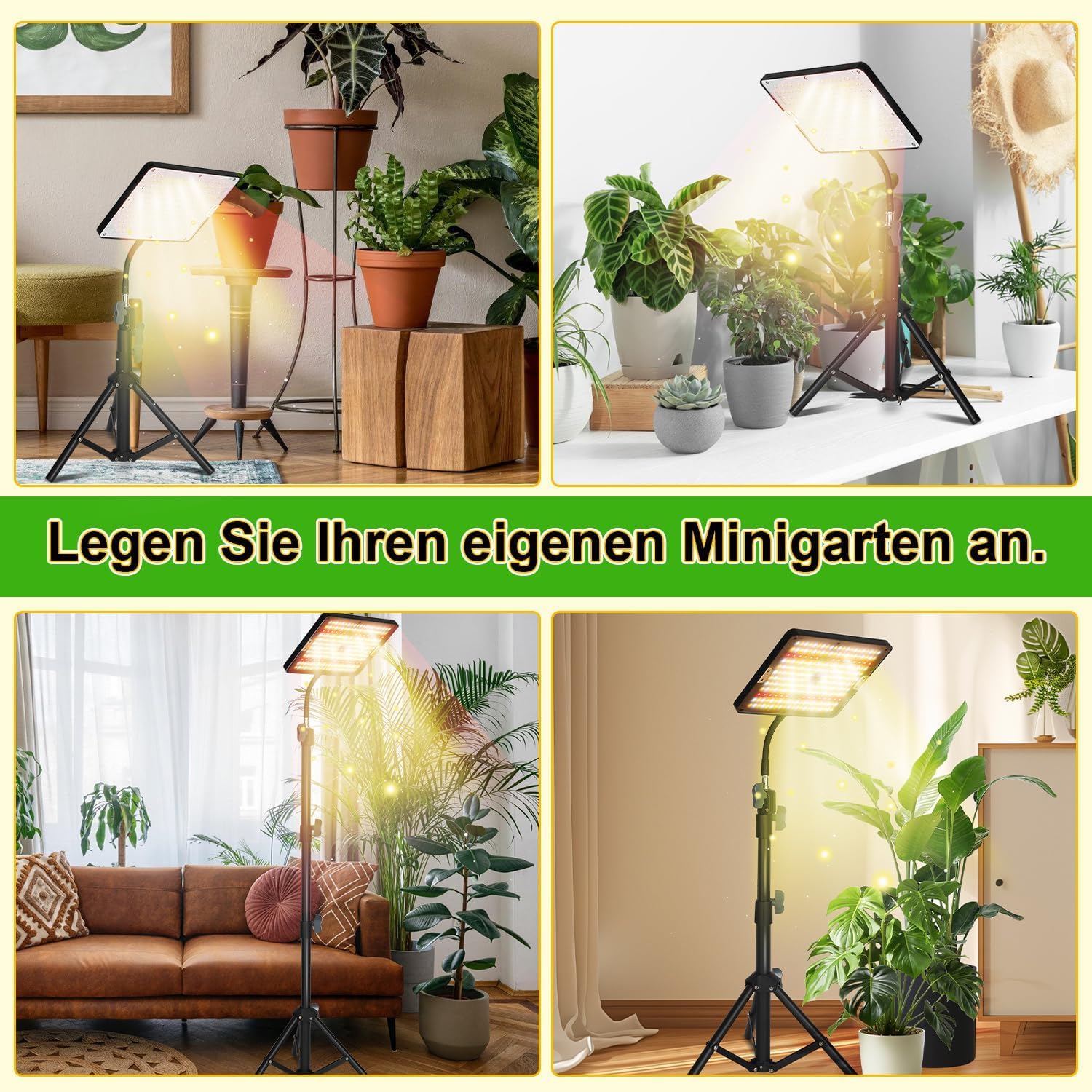 Lampa do roślin LED ze stojakiem, lampa do roślin z regulacją wysokości z pilotem zdalnego sterowania, 242 diody LED pełne spektrum światła do wszystkich faz wzrostu, możliwość ściemniania z