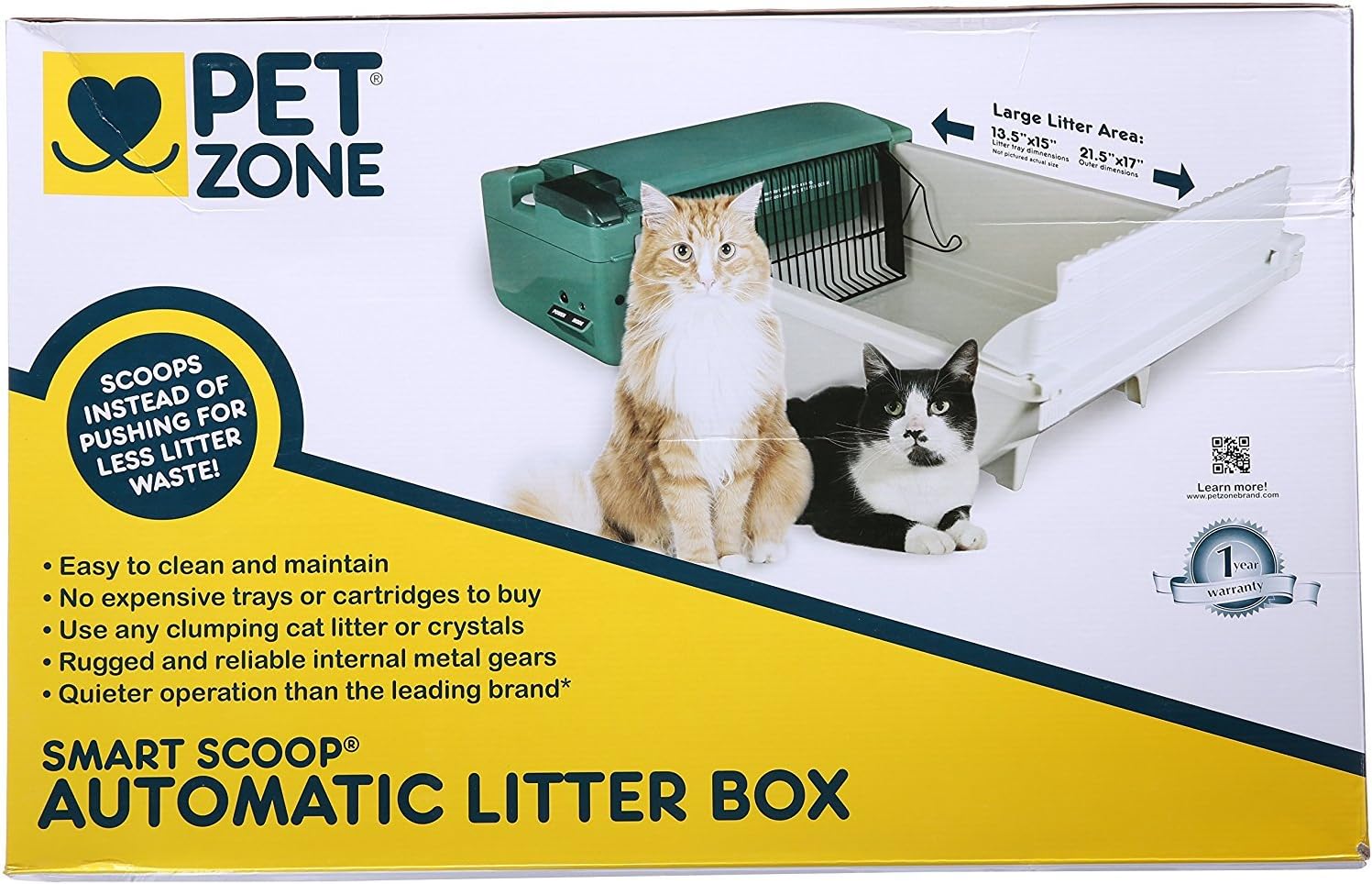 Pet Zone Smart Scoop Self-Cleaning Litter Box (Automatic Litter Box with Hands-free Litter Disposal) thumbnail 2