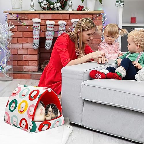 Miniatura 48 de UPINS Paquete de 2 camas de conejillo de indias de 9.8 pulgadas, escondite lavable de conejillo de indias, accesorios para conejos enanos, Gris azul