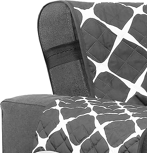 Miniatura 7 de Elegant Comfort Protectores acolchados para muebles, diseño sólido e impreso, fundas reversibles con correas elásticas y bolsillos inteligentes,