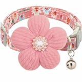 Small Dog Collar with Flower&comma; Puppy Collar for Girl Dog Collars for Small Dogs Cute Dog Collar with Bell&comma; Adjustable Length
