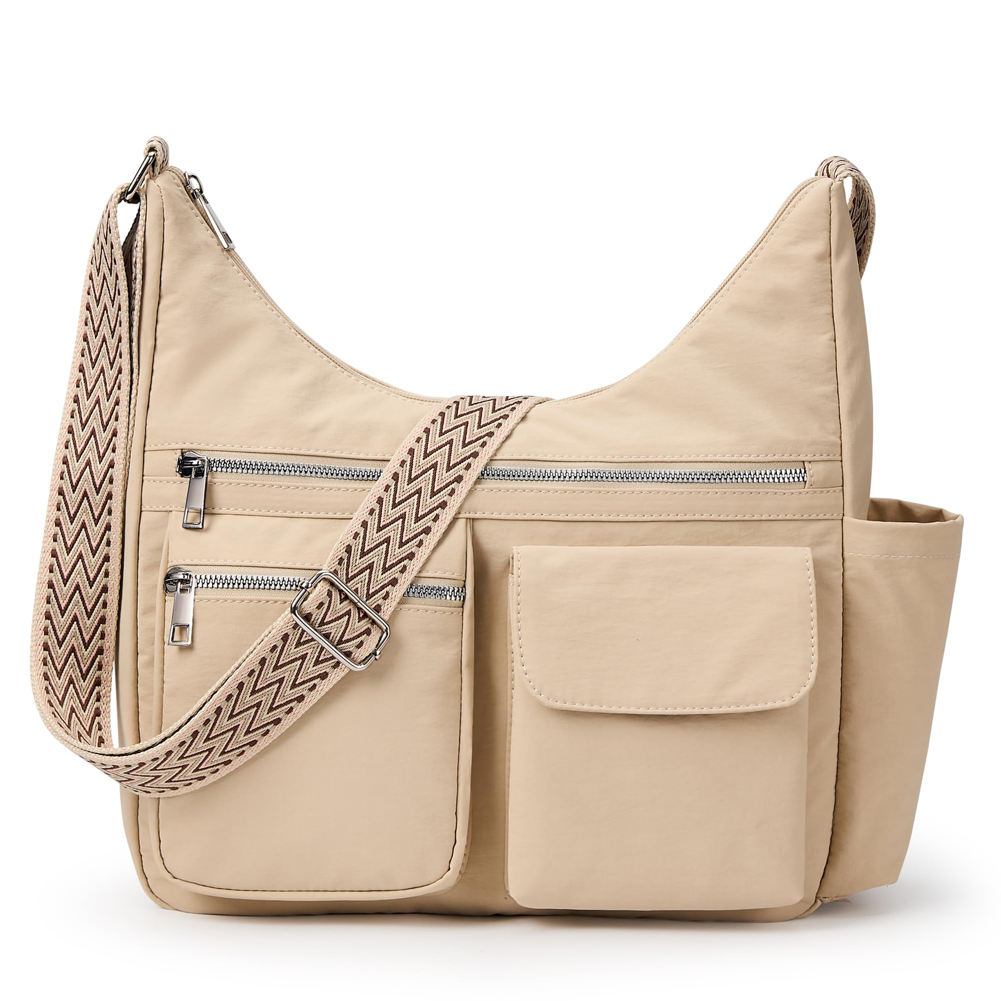 KALIDI Nylon Crossbody Bags for Women Trendy Cross Body Purse with Multiple Pockets For Ladies Casual Work Travel