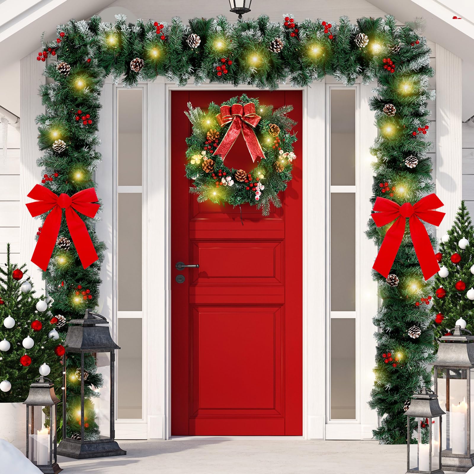 Amazon.com: Yingzhao 6 Pcs Christmas Wreath Decoration Kit for