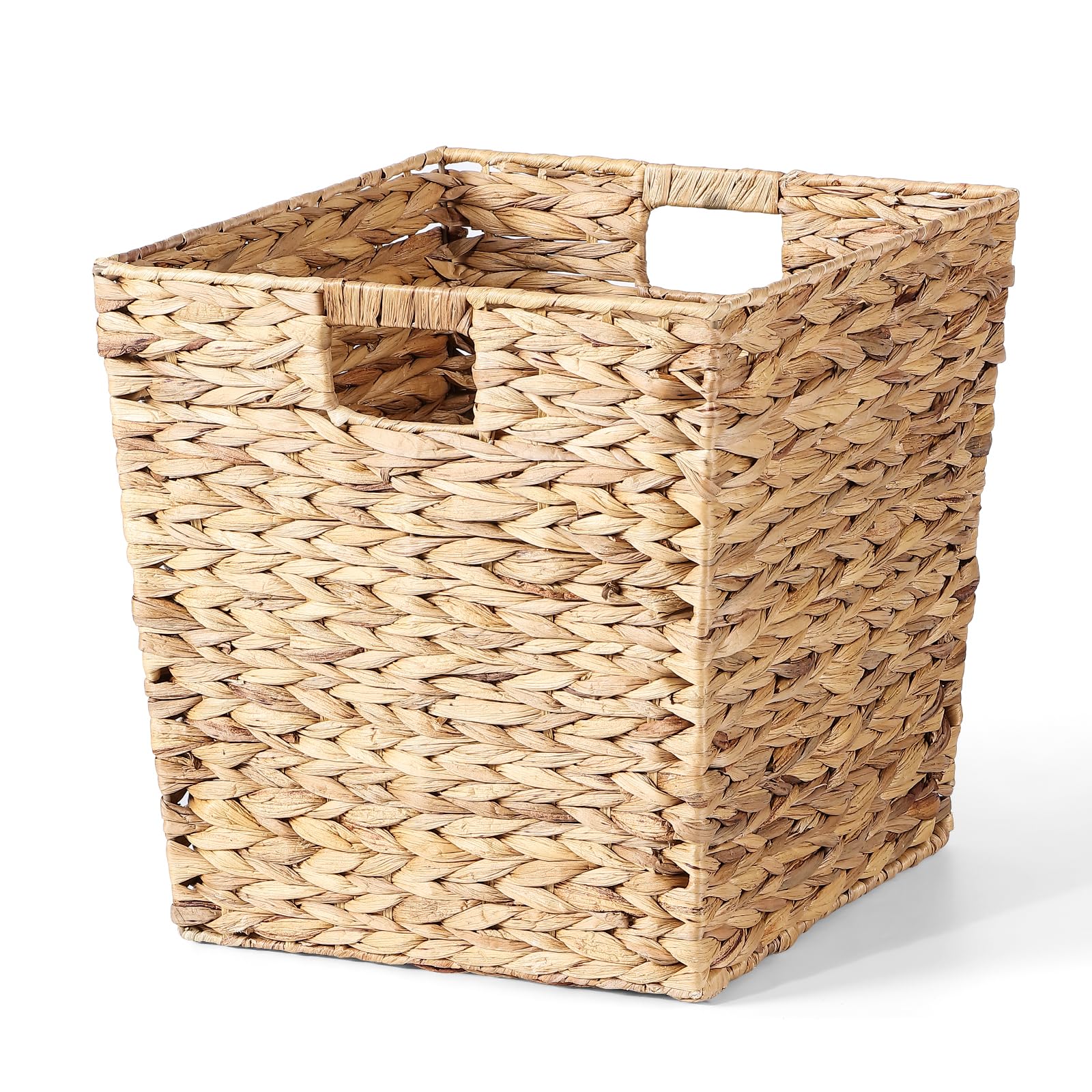 Wickerfield Water Hyacinth Laundry Basket Blanket Basket Toy Collection Basket Bedroom Basket (Set of 2 (Large+Small))