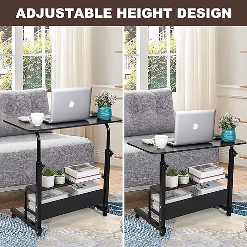 Miniatura 3 de Mesa para computadora portátil para trabajar desde casa, altura ajustable, escritorio para estudiantes, sala de estar, dormitorio y otros espacios