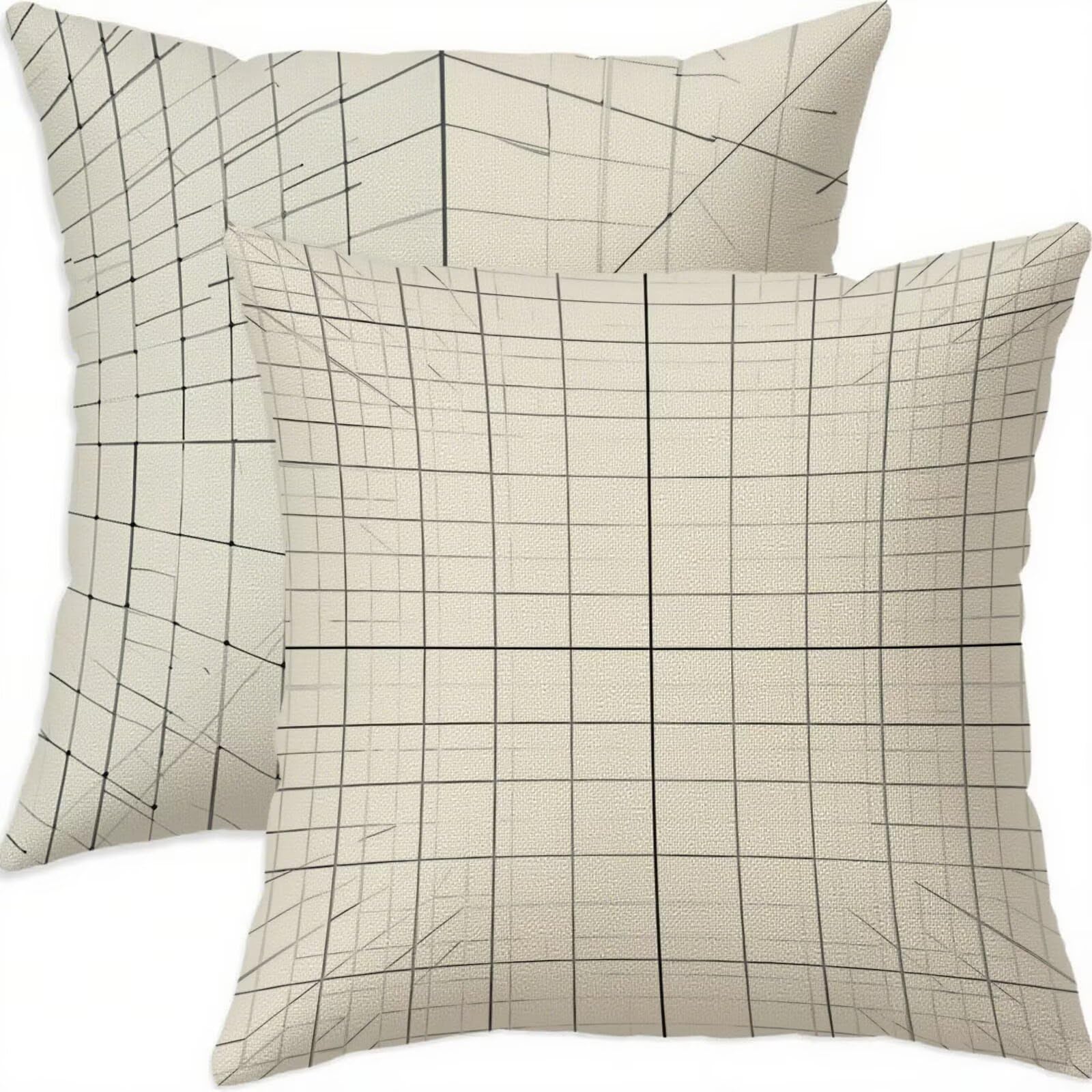 Housse coussin 60x60cm géométrique lot de 2 coussins canapé