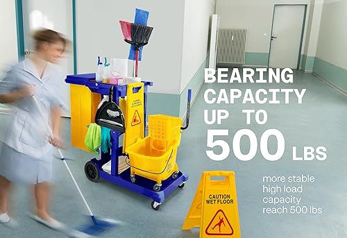 Miniatura 2 de Carrito de limpieza comercial con bolsa de vinilo AF08170 Azul