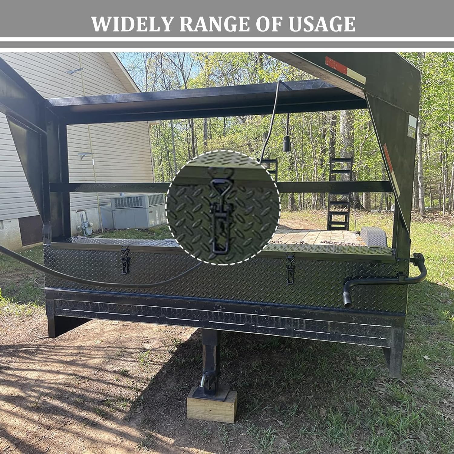 8Pack Adjustable Toggle Latch Clamp 4003 Style, Heavy Duty Toggle Clamp Latch 1320 Lbs Holding Capacity, Quick Release Hasp Clamps, Black Pull Tight Metal Latches for Smoker Door,Tool Box,Trunk Clamps