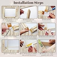 Vista 5 de Marco de lienzo, barras tensoras de madera de 12 x 18 pulgadas con accesorios para pintura al óleo y arte de pared