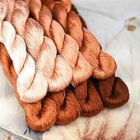 Vista 4 de Hilo de seda 100% natural, hilo de bordado hecho a mano hilo de seda 8 colores 360.9 ft cada uno (100)