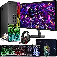 Renewed Dell OptiPlex SFF Desktop PC: Intel i5 Quad Core 3.2GHz, 16GB DDR3 RAM, 512GB SSD, 24" FHD Monitor, RGB Keyboard Mouse Headset, Win11 Pro