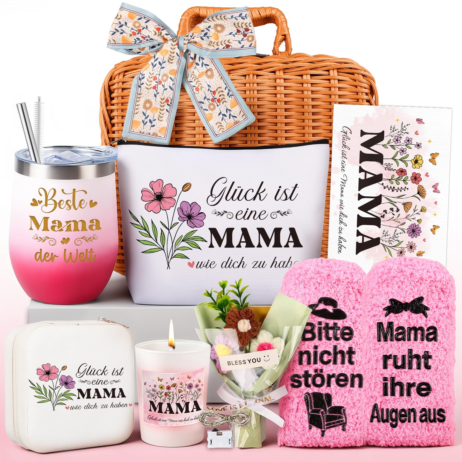 TUZELIYA Geburtstag Geschenke für Mama - Personalisierte Geschenke für Mütter - Korbgeschenke für Sie - Geburtstagsgeschenkideen für Freundin Kollegen Freunde Schwester Ehefrau Tante Beste Freundin