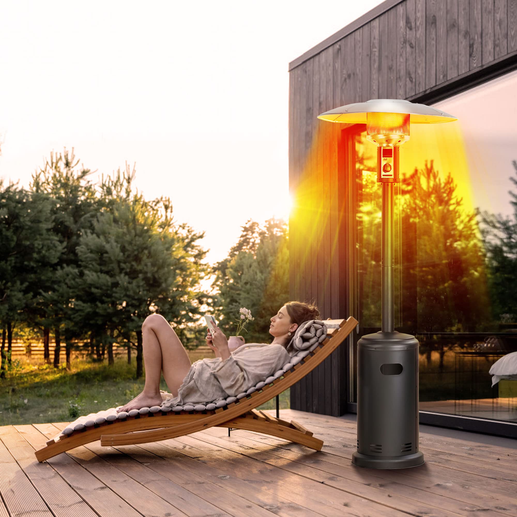 Amazon.com: BALI OUTDOORS 40,000 BTU Propane Patio Heater, Standing  Stainless Steel Outdoor Gas Patio Heater with Wheels for Garden, Balcony,  Veranda, Party : Patio, Lawn u0026 Garden