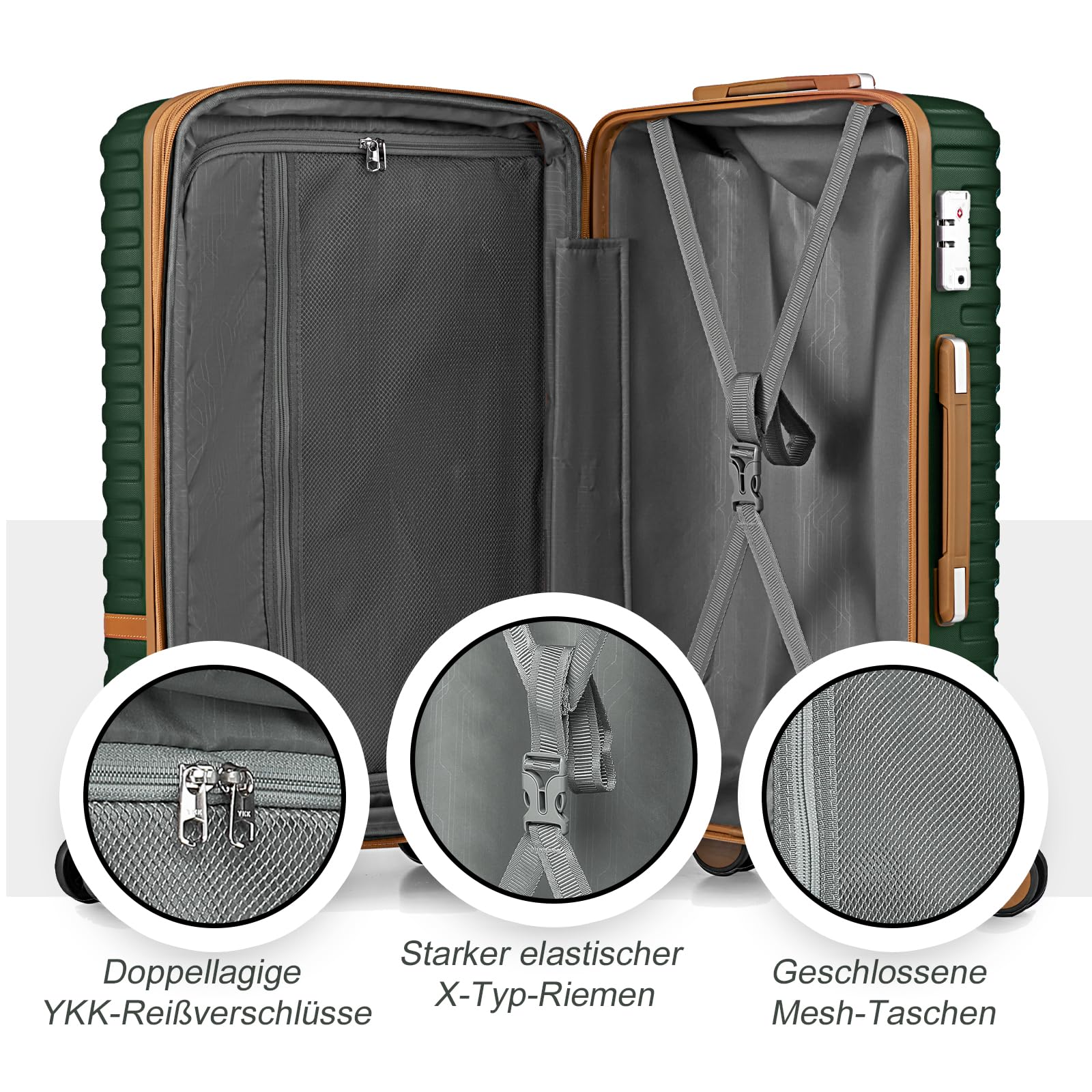 Joyway Set de Valises, 5 Pièces Valise de Voyage, Bagages Cabine à Grand Espace, roulettes à 360°, Serrure TSA et Compartiments Intérieurs, Incluant 1 Sac à Bandoulière et 1 Sac