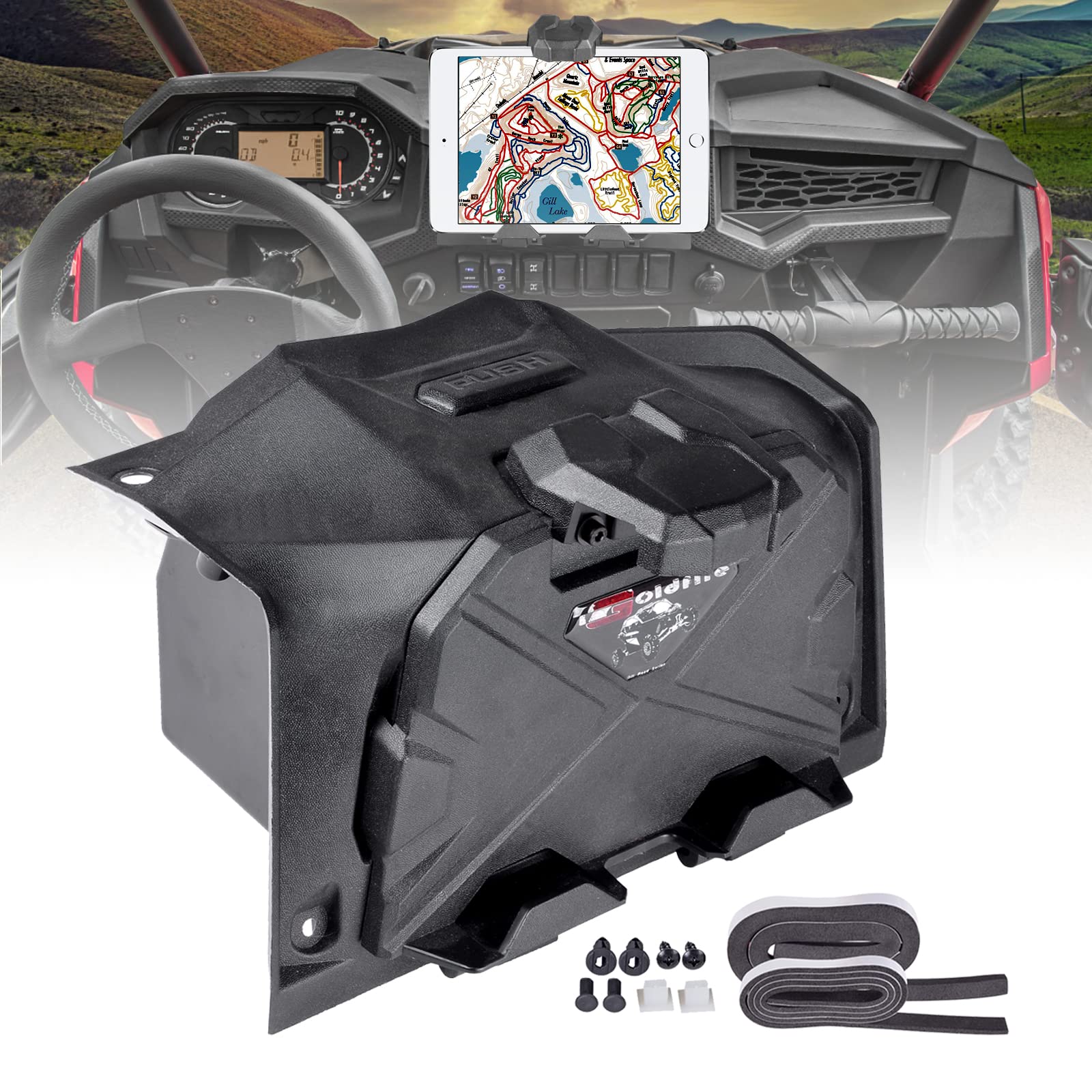 UTV Dispositivo Elettronico Tablet Telefono Holder per 2019-2023 Polaris RZR XP 1000 Accessori Scatola di Immagazzinaggio Organizer Vassoio
