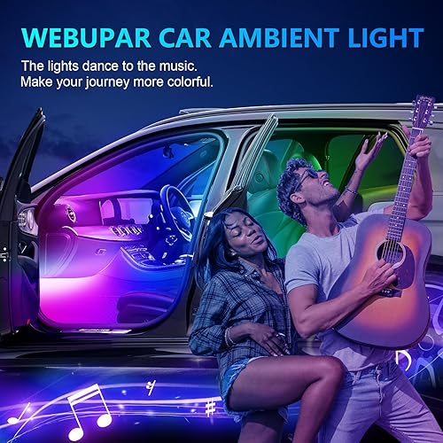 Miniatura 6 de WEBUPAR Dreamcolor - Luces de acrílico para interiores de automóvil, tira de luces LED 10 en 1 con control de aplicación y 213 modos de color,