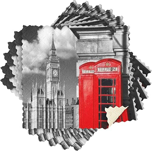 Miniatura 2 de ALAZA Big Ben in London UK - Juego de 6 paños de cocina, paños de cocina lavables de secado rápido, paño de limpieza reutilizable, 11 x 11 pulgadas
