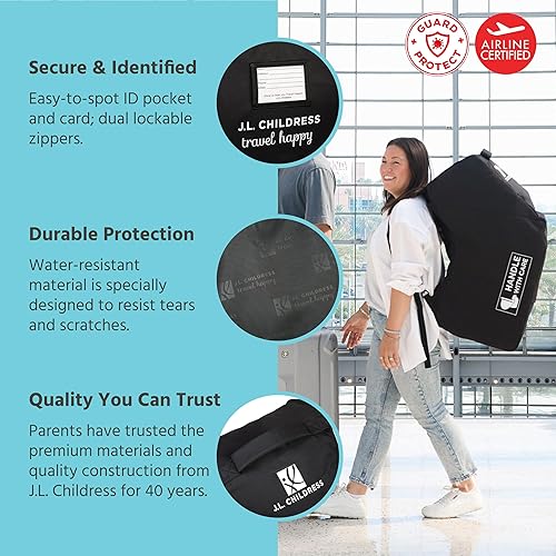 Miniatura 6 de J.L. Childress Bolsa acolchada para asiento de automóvil infantil, bolsa de viaje para avión, se adapta a la mayoría de asientos de automóvil para