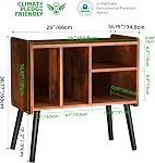 Record Player Table, Mid-Century Record Player Stand with Vinyl Storage Hold Up to 150+ Albums, Vinyl Record Cabinet with Adjustable Shelves, Wood Turntable Stand for Music Living Room, (Brown)
