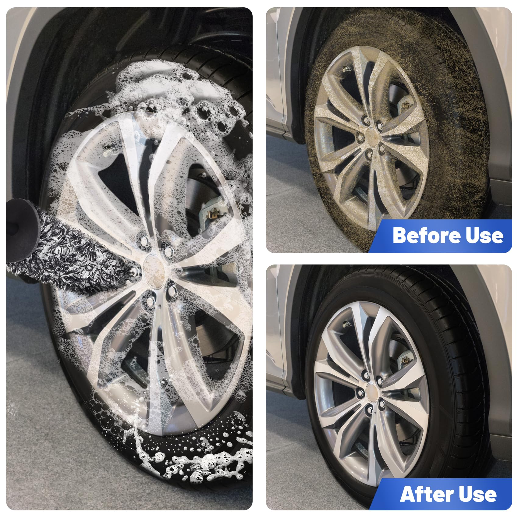 Spazzola Per Cerchioni Auto In Microfibra - Pulizia Delicata Senza Graffi - Foto 3