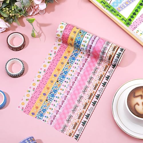 Miniatura 5 de 33 rollos de cinta Washi a cuadros 0591in invierno Navidad Año Nuevo Día de San Valentín Día de San Patricio Pascua primavera verano cinta Washi a