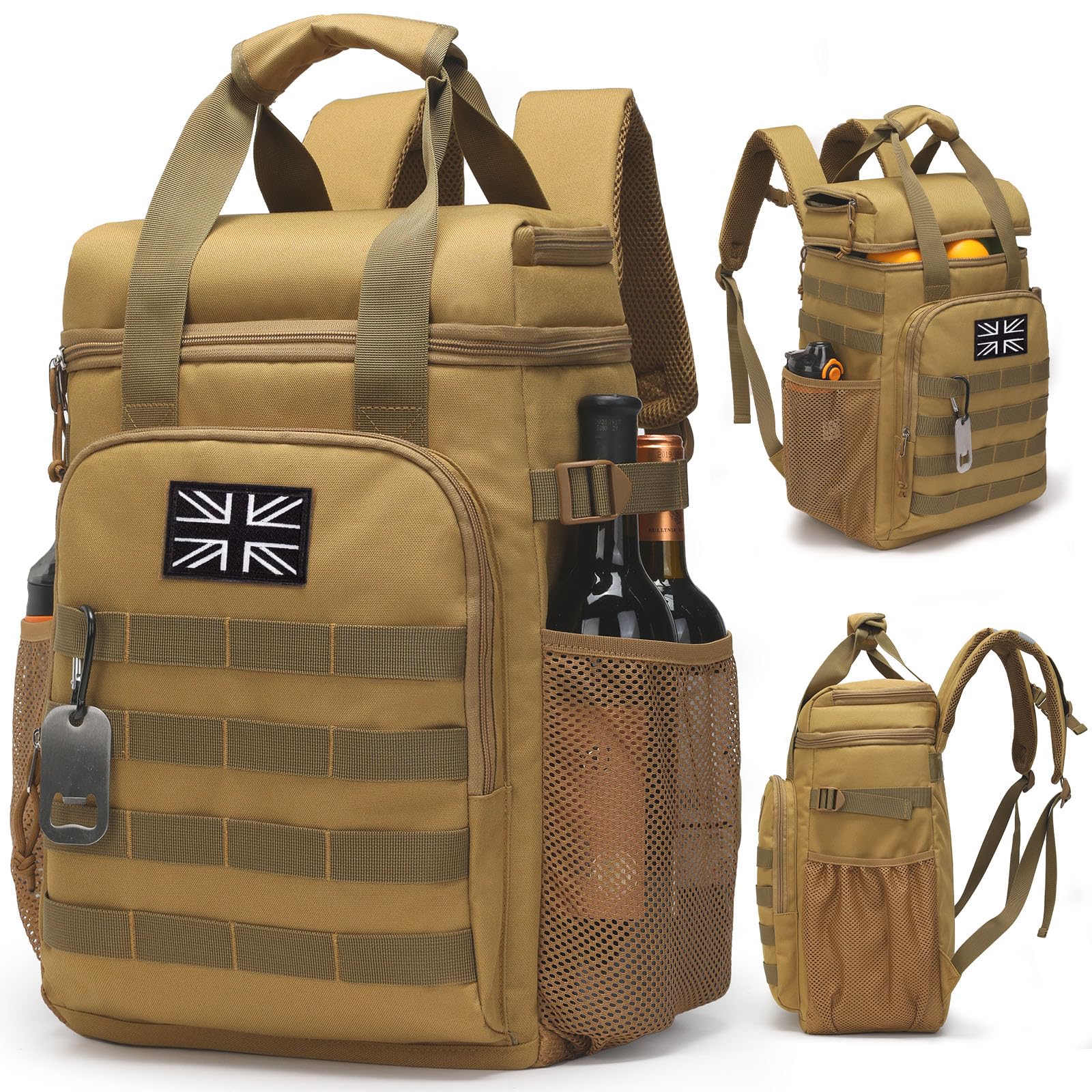 Tactical Backpack Cooler,Lunch Backpack for Men Adults Work with Handle，Soft Cooler Backpack Insulated Waterproof Leak Proof