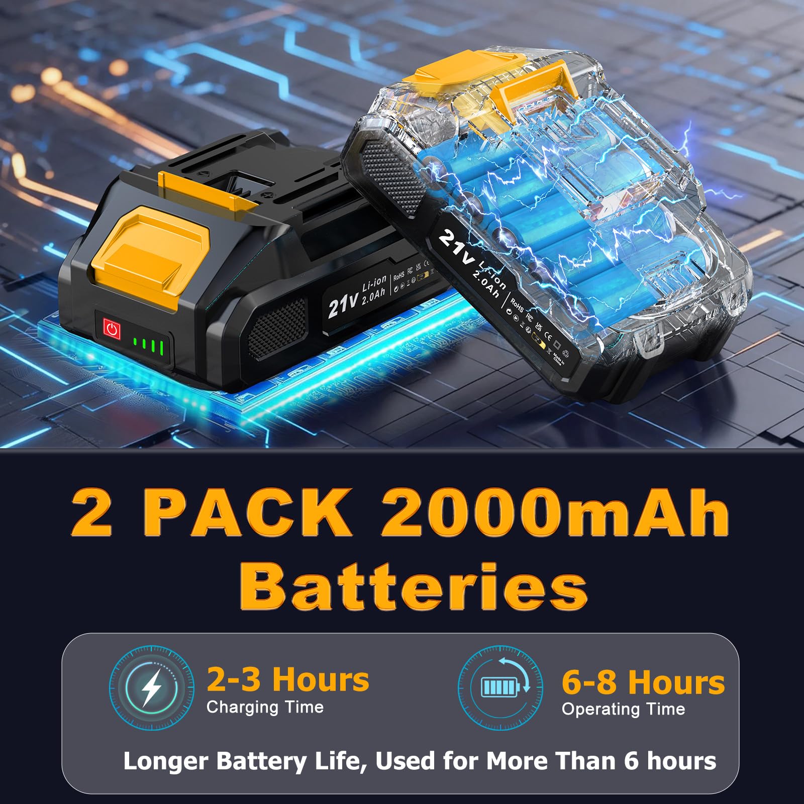 Tijeras de Podar Electricas - 21V Podadoras Profesionales con 2x 2000mAh Baterías, Motor Sin Escobillas de 600W, 30mm, Con Pantalla Lcd, Adecuado Para Huertos, Jardines y Granjas
