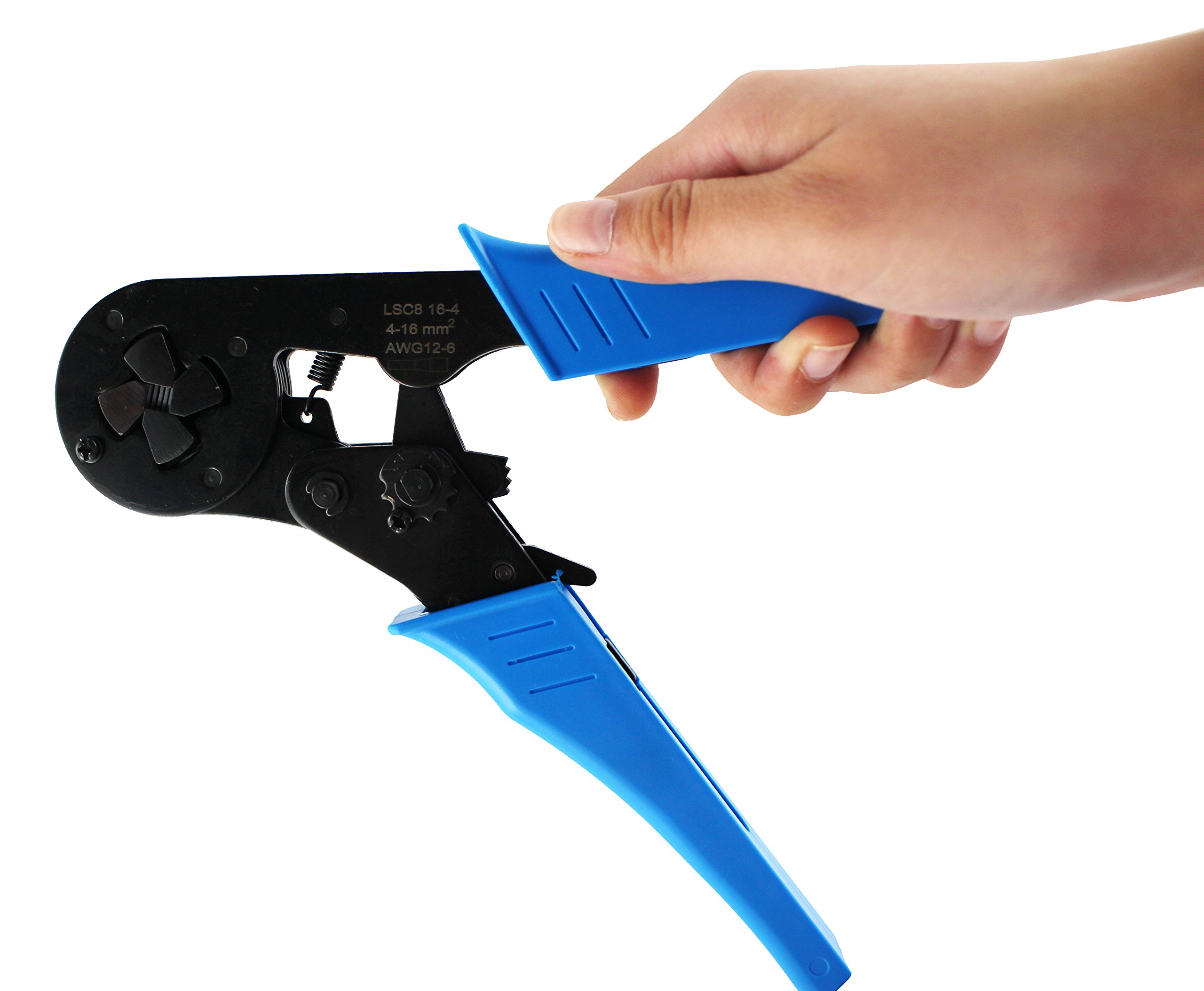 Knoweasy Crimper Plier Self-adjustable Crimping Tools Used for 4-16.0mm² (AWG12-6) Cable End-sleeves