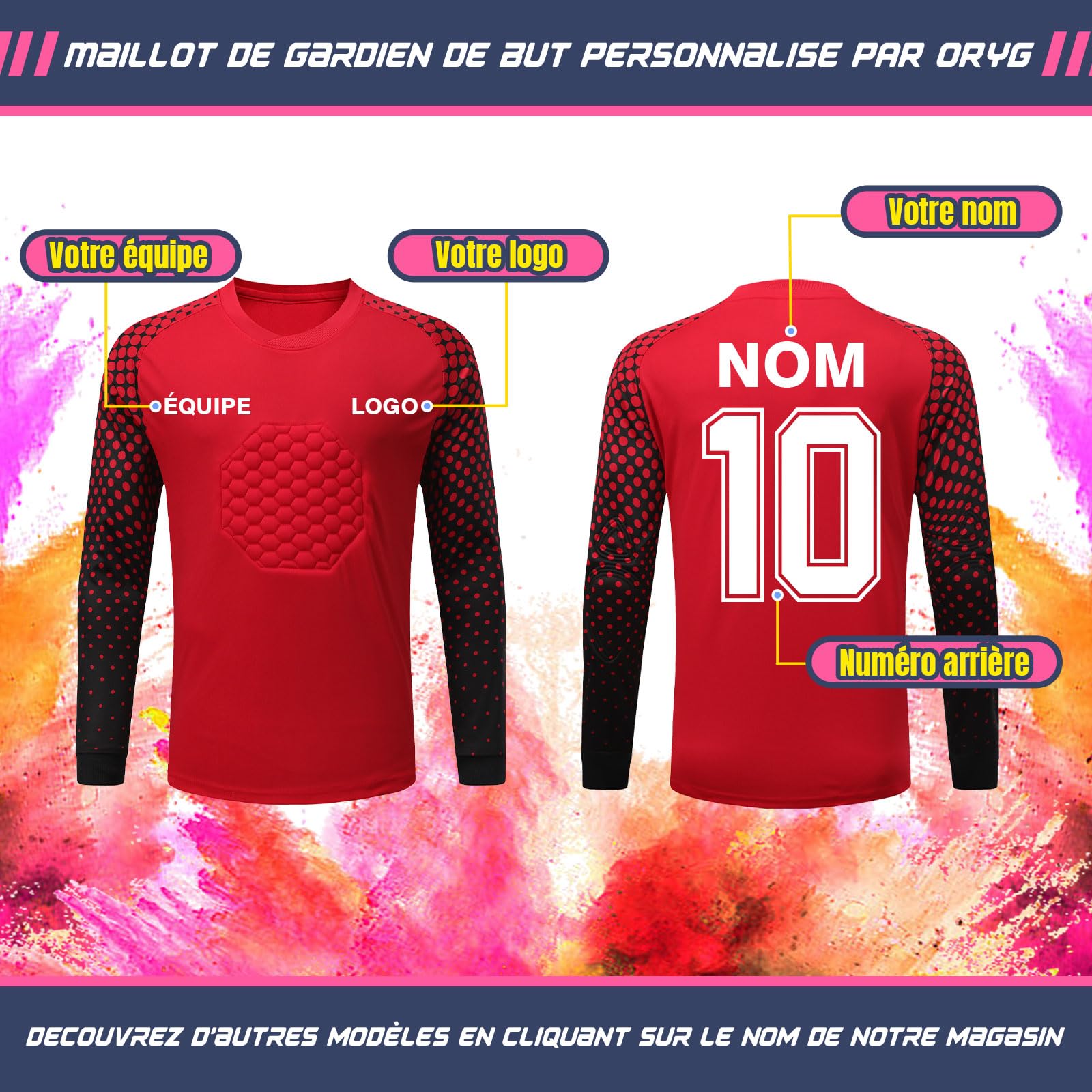 ORYG Maillot de Football Personnalisé pour Jeunes Adultes Enfants Kit Gardien Personnalisé