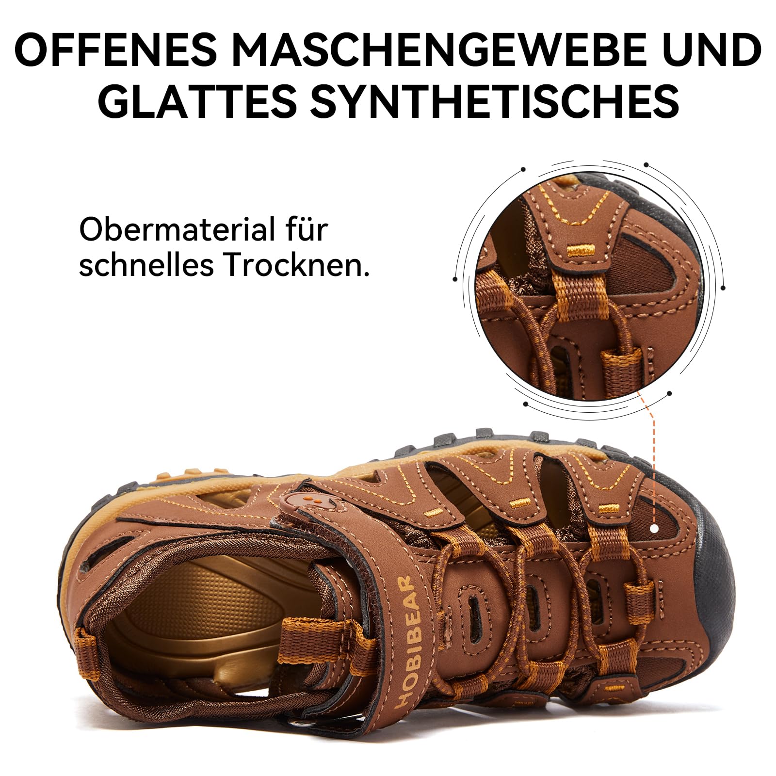 HOBIBEAR Kinder Jungen Outdoor Sandalen Trekkingsandalen Sport Sandalen Mädchen Geschlossen Wandernsandalen Sommer Atmungsaktiv Rutschfest Hiking Sandal Sportsandalen für Kinder