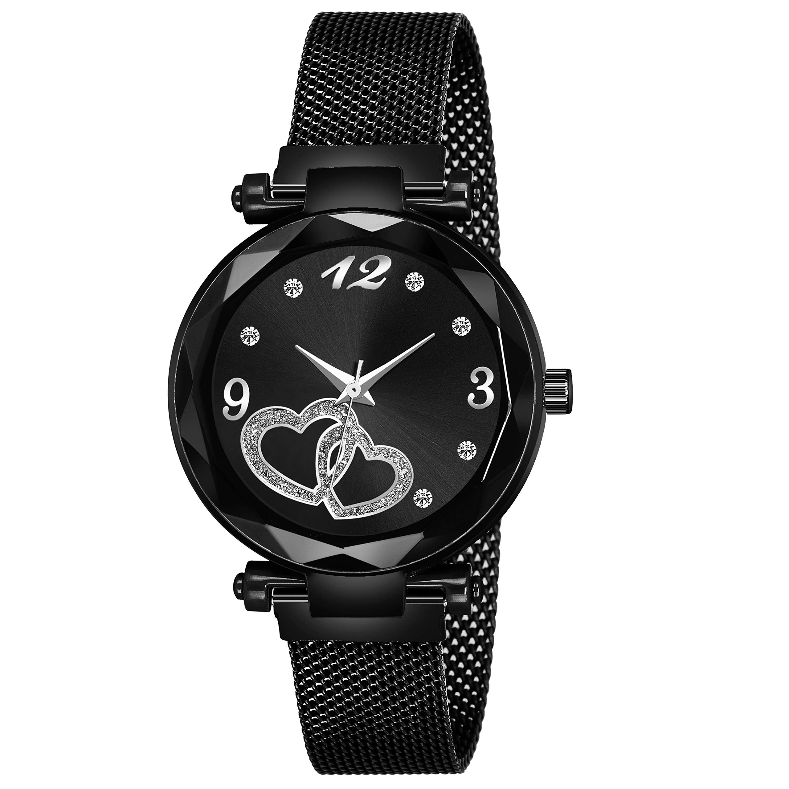 Talgo Analogue Unique Designer Black Heart Design Black Dial Black Magnet Strap Wrist Watch for Women & Girls (B0924N9M1N) Amazon Price History, Amazon Price Tracker