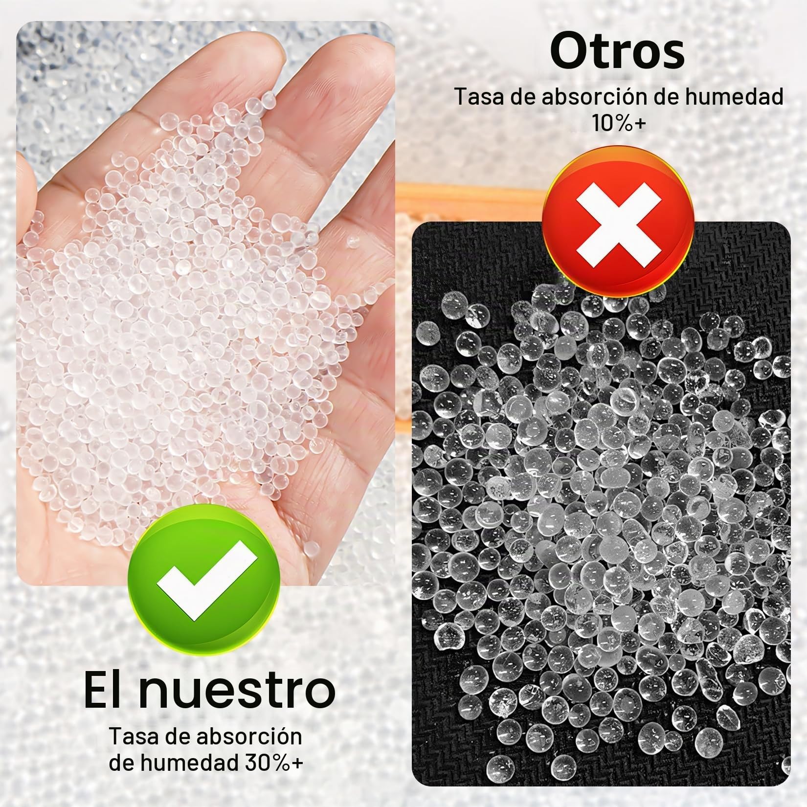 900g Silica Gel Reutilizable, Gel de Sílice, Perlas Desecantes Bolsas Silicagel de Deshumidificador con Indicador de Humedad de Color, Naranja a Verde