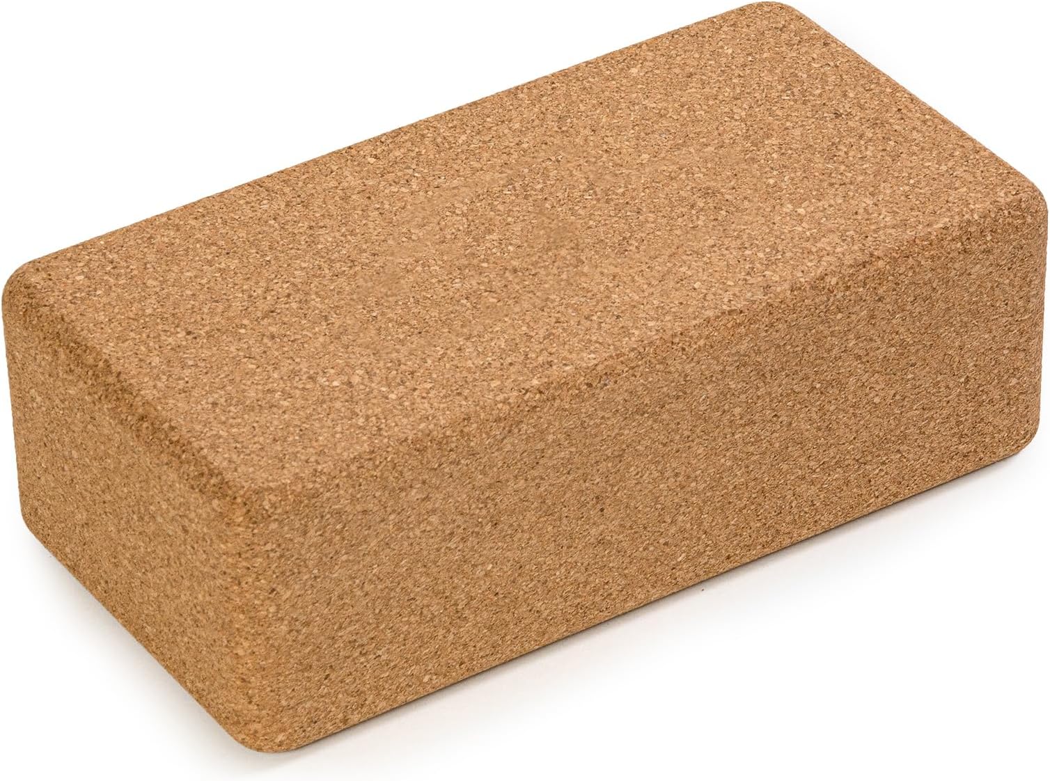The Comfortable Cork Yoga Block (22.5cm x 12cm x 7.5cm) Anti-Bacterial Yoga Brick with rounded Edges.
