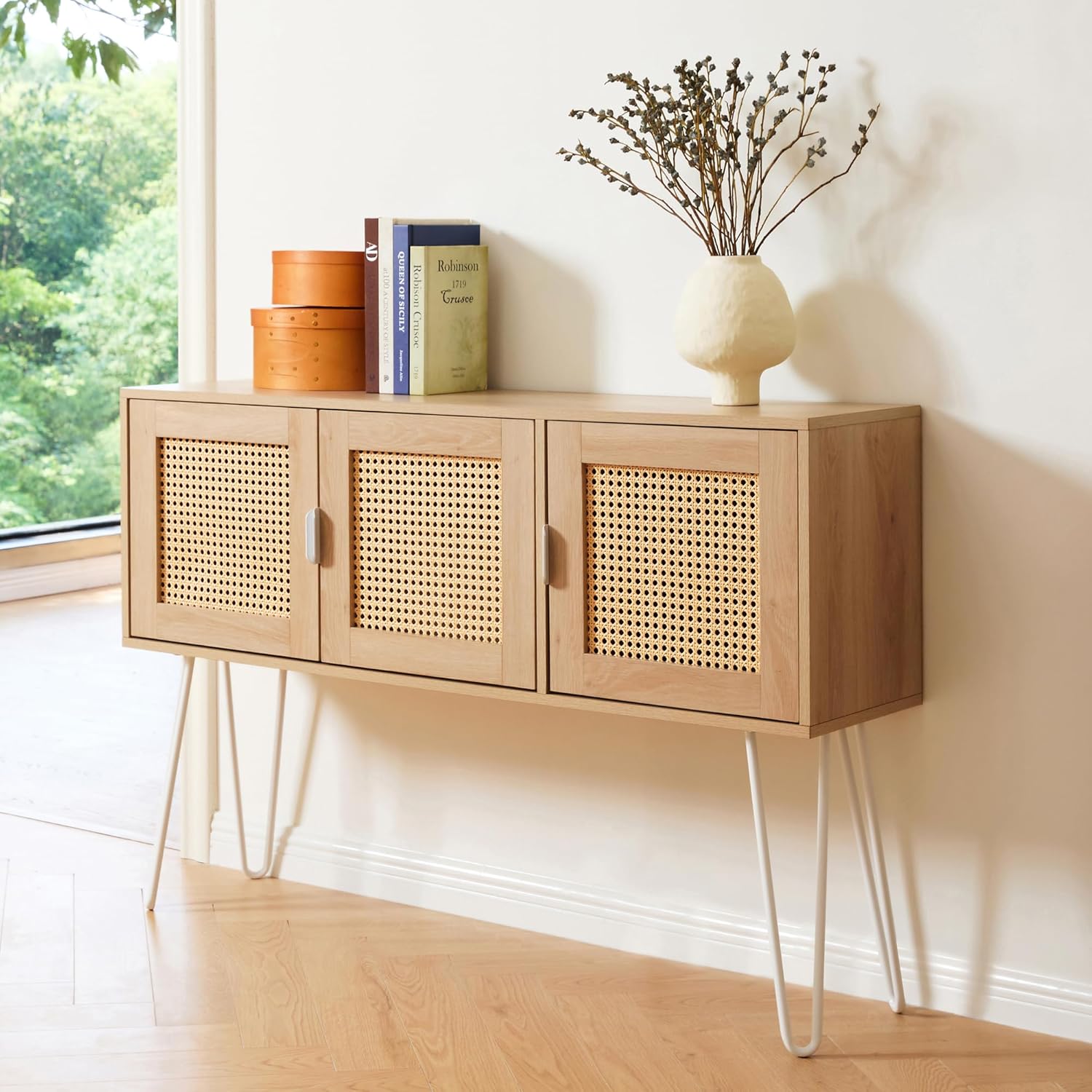 Netstar Entryway Table, Sofa Table, Console Tables for Entryway, Behind Couch Sofa Narrow Long, Foyer Tables w/Storage Drawers for Entry Way Hallway Living Room Home Decor, Wood Boho Farmhouse, Wood Nature