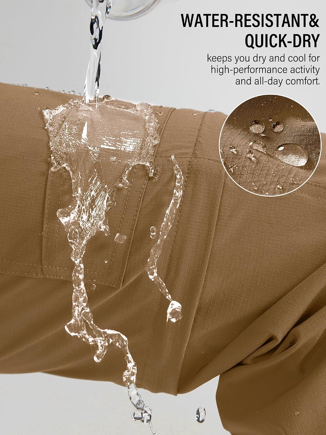 Mens Hiking Pants Convertible Lightweight Quick Dry Zip Off image 3