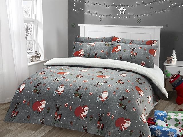 Olivia Rocco Teddy Duvet Cover Set Fleece Soft Fluffy Quilt Sets Thermal Warm Cosy Snug Bedding, Single