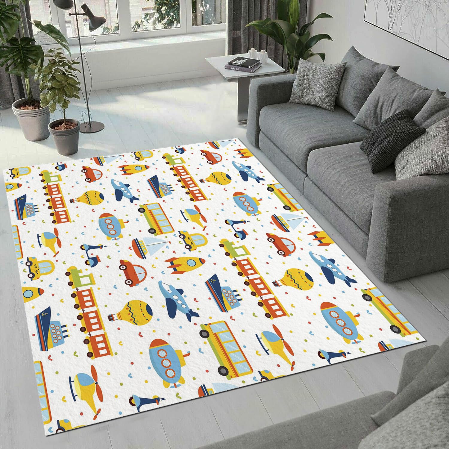 Tapis duveteux doux confort 100x150 cm style cartoon moderne