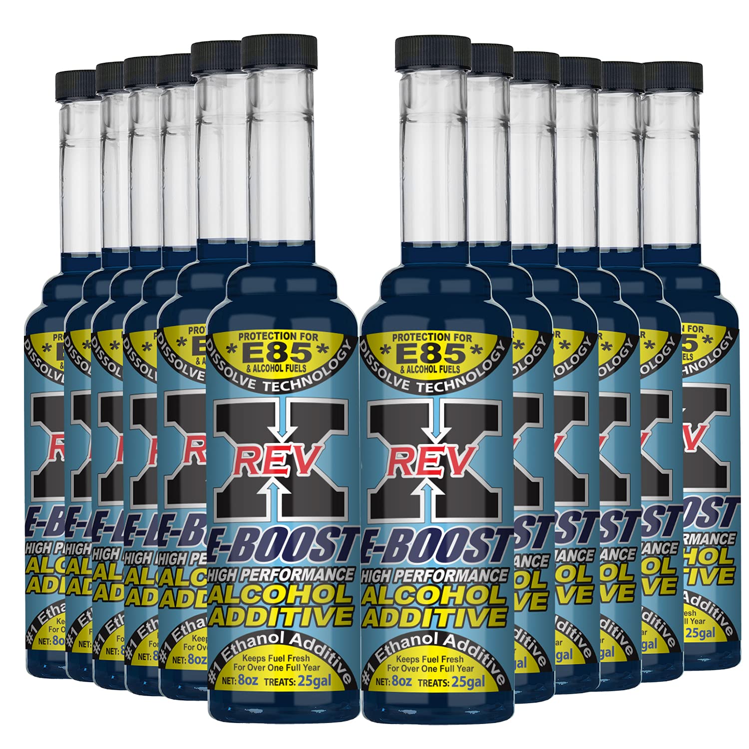 REV X E-Boost E85 & Alcohol Fuel Additive - 8 fl. oz (12 Pack)
