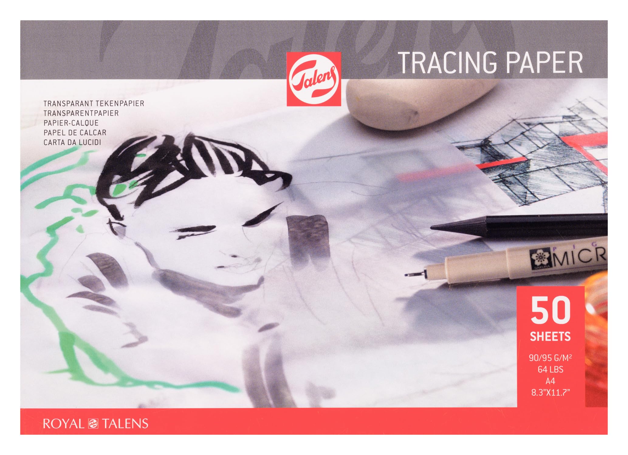 Papier Tracer A4 Royal Talens 90G bleuet pour calque précis et dessins techniques